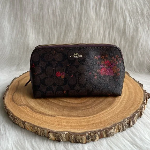 LIKE NEW Coach floral cosmetic bag - Picture 3 of 11
